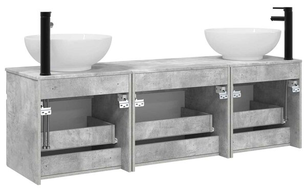 Sada koupelnových skříněk 3 ks Betonově šedá 3405760