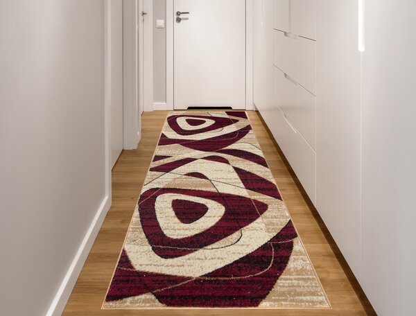 Makro Abra Koberec Běhoun CHEAP K858B krémový červený Rozměr: 70x300 cm