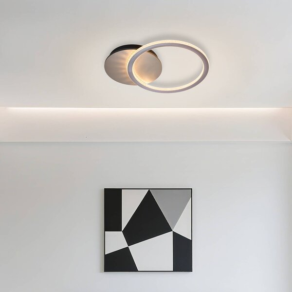 Searchlight LED stropní svítidlo Specs, krémová barva, délka 45 cm, železo/akryl, stmívatelný, Krémová / jantar, Obývací pokoj / jídelna, kov, Moderní