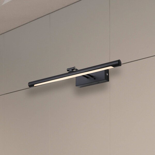 Searchlight LED nástěnné světlo na akumulátor Holton, matná černá, šířka 45 cm,, stmívatelný, Černá, Obývací pokoj / jídelna, kov, Moderní, Nástěnné bodové svítidlo