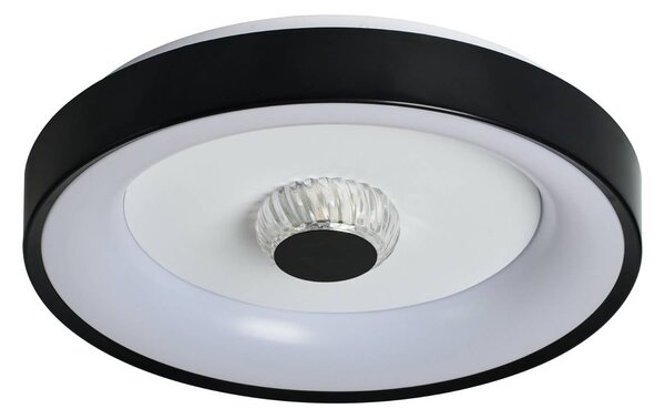 Searchlight LED stropní svítidlo Polka, černá/bílá, Ø 38 cm, železo/akryl, stmívatelný, Černá, Obývací pokoj / jídelna, kov, Moderní