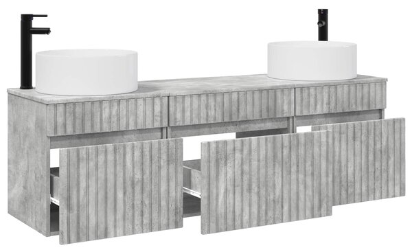 Sada koupelnových skříněk 3 ks Betonově šedá 3405780