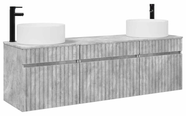 Sada koupelnových skříněk 3 ks Betonově šedá 3405780