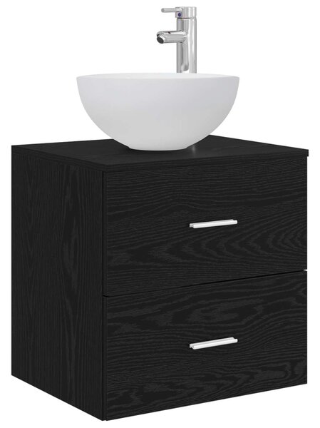 Sada koupelnových skříněk 3 ks Černý dub 129 x 35 x 80 cm 3405796