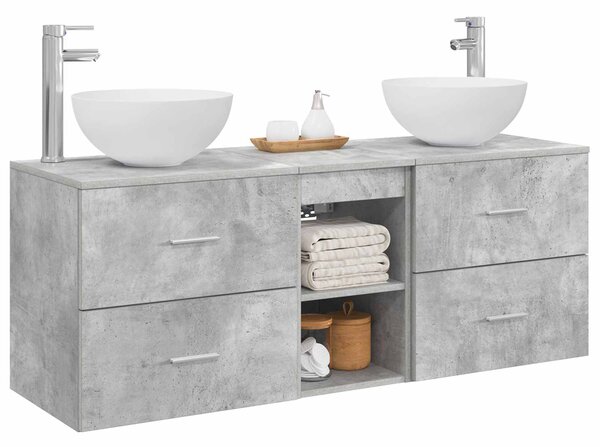 Sada koupelnových skříněk 3 ks Betonově šedá 129 x 35 x 80 cm 3405790