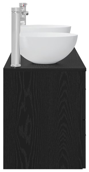 Sada koupelnových skříněk 3 ks Černý dub 129 x 35 x 80 cm 3405788