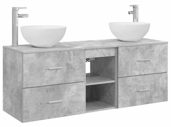 Sada koupelnových skříněk 3 ks Betonově šedá 129 x 35 x 80 cm 3405790