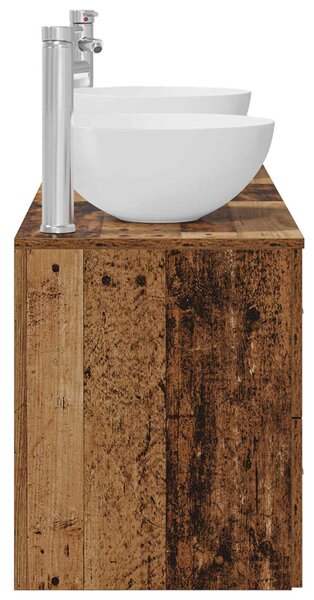 Sada koupelnových skříněk 3 ks Staré dřevo 129 x 35 x 80 cm 3405793