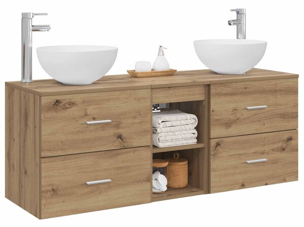 Sada koupelnových skříněk 3 ks Dub artisan 129 x 35 x 80 cm 3405794