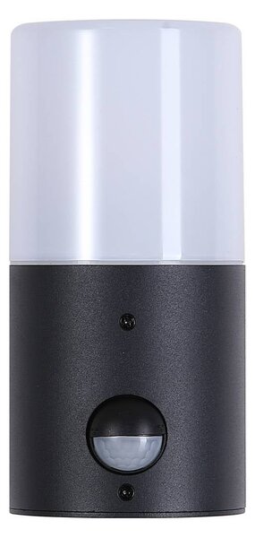 Searchlight Venkovní nástěnné svítidlo Cannes, výška 17 cm, černá/bílá, 1 žárovka, senzor, Černá, Hliník, Moderní