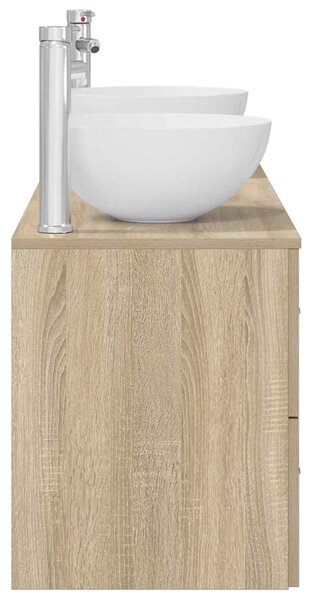 Sada koupelnových skříněk 3 ks Dub sonoma 129 x 35 x 80 cm 3405797