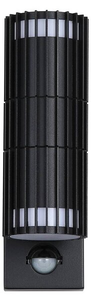 Searchlight Venkovní nástěnné svítidlo Detroit, černá, výška 22 cm, senzor, 2 žárovky, Černá, Moderní