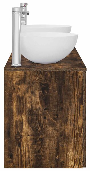 Sada koupelnových skříněk 3 ks Kouřový dub 129 x 35 x 80 cm 3405799