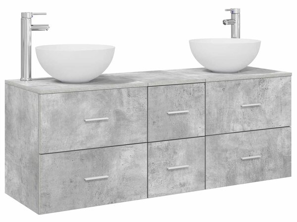 Sada koupelnových skříněk 3 ks Betonově šedá 129 x 35 x 80 cm 3405798