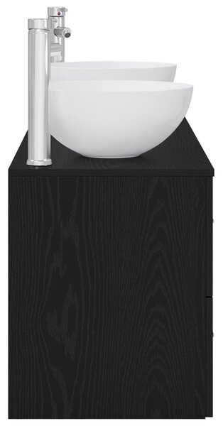 Sada koupelnových skříněk 3 ks Černý dub 129 x 35 x 80 cm 3405796