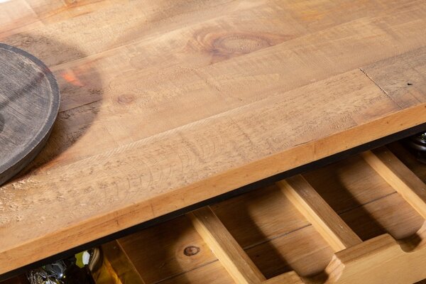 Vitrína na víno Winebar 127 cm přírodní - borovice