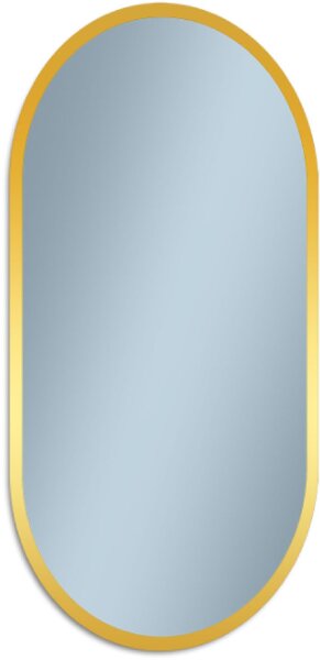 Venti Oslo zrcadlo 50x90 cm oválný s osvětlením zlatá 5907722357007