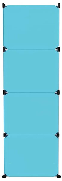 Dětská modulární skříň s 12 úložnými boxy modrá PP 340580