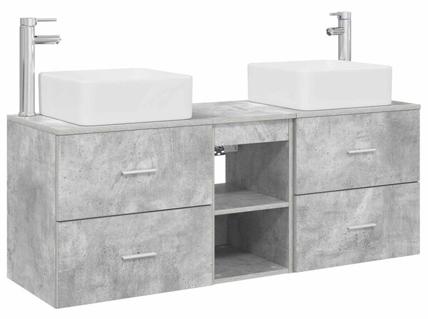 Sada koupelnových skříněk 3 ks Betonově šedá 129 x 41 x 80 cm 3405822