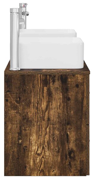 Sada koupelnových skříněk 3 ks Kouřový dub 129 x 41 x 80 cm 3405823