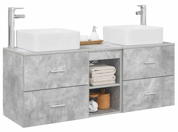 Sada koupelnových skříněk 3 ks Betonově šedá 129 x 41 x 80 cm 3405822