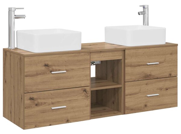 Sada koupelnových skříněk 3 ks Dub artisan 129 x 41 x 80 cm 3405826