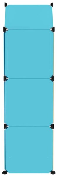 Dětská modulární skříň s 8 úložnými boxy modrá PP 340583