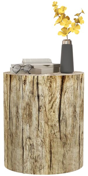 HOMCOM Cofee Table v designu stromového pařezu, Kruh, Noční stolek, Vedlejší stolek do obývacího pokoje, Zahrady, Přírodní, Ø37 x 43 cm | Aosom