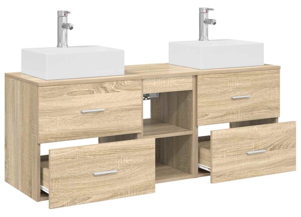 Sada koupelnových skříněk 3 ks Dub sonoma 129 x 41 x 79,5 cm 3405837