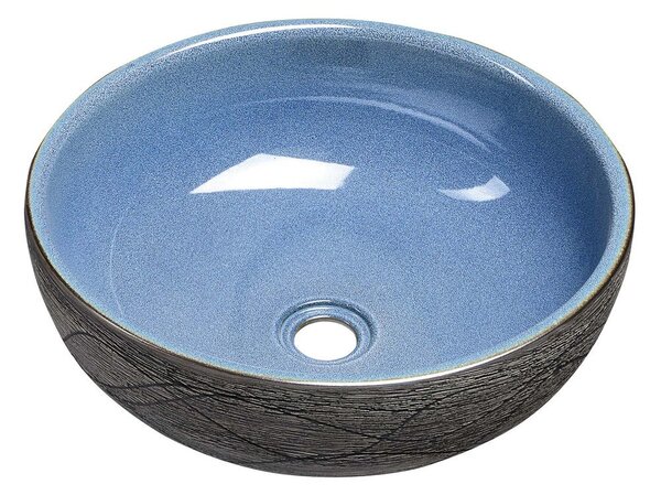 PRIORI keramické umyvadlo na desku, O 41 cm, modrá/šedá