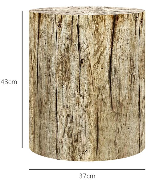HOMCOM Cofee Table v designu stromového pařezu, Kruh, Noční stolek, Vedlejší stolek do obývacího pokoje, Zahrady, Přírodní, Ø37 x 43 cm | Aosom