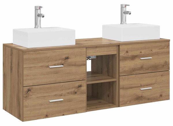 Sada koupelnových skříněk 3 ks Dub artisan 129 x 41 x 79,5 cm 3405842