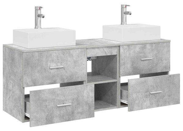 Sada koupelnových skříněk 3 ks Betonově šedá 129 x 41 x 79,5 cm 3405838