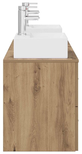 Sada koupelnových skříněk 3 ks Dub artisan 129 x 41 x 79,5 cm 3405842