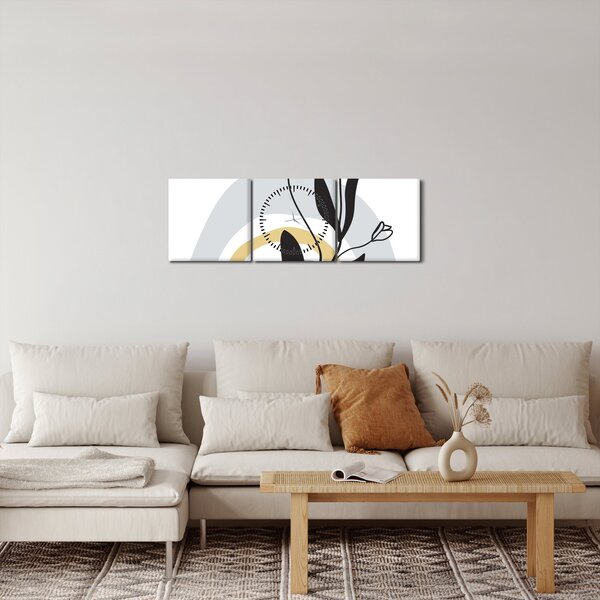 Obraz - Květiny ve váze N⁰1 (s hodinami) (90x30 cm)