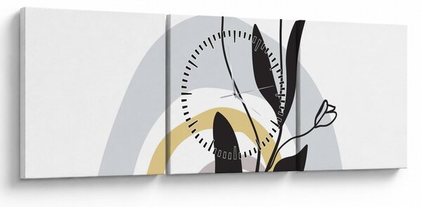Obraz - Květiny ve váze N⁰1 (s hodinami) (90x30 cm)