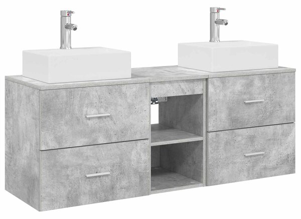 Sada koupelnových skříněk 3 ks Betonově šedá 129 x 41 x 79,5 cm 3405838