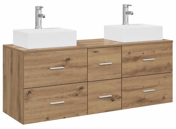 Sada koupelnových skříněk 3 ks Dub artisan 129 x 41 x 79,5 cm 3405850