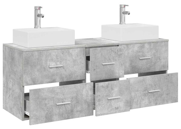 Sada koupelnových skříněk 3 ks Betonově šedá 129 x 41 x 79,5 cm 3405846