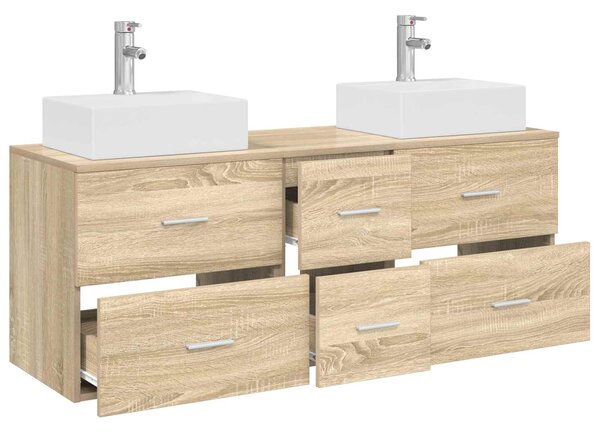 Sada koupelnových skříněk 3 ks Dub sonoma 129 x 41 x 79,5 cm 3405845