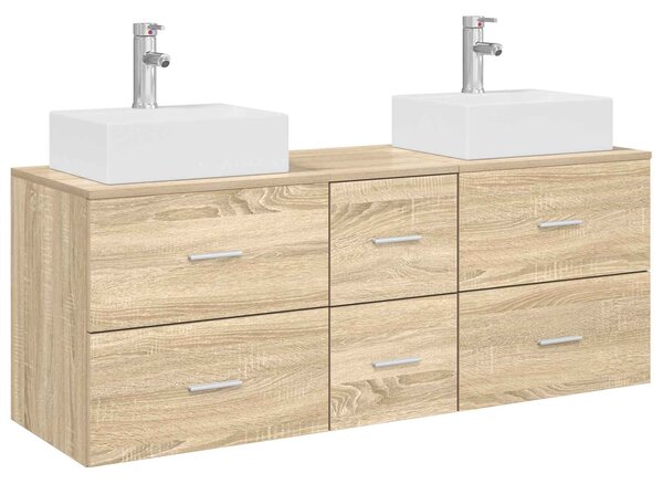 Sada koupelnových skříněk 3 ks Dub sonoma 129 x 41 x 79,5 cm 3405845