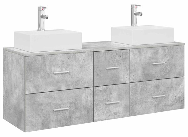 Sada koupelnových skříněk 3 ks Betonově šedá 129 x 41 x 79,5 cm 3405846