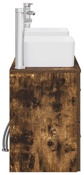 Sada koupelnových skříněk 3 ks Kouřový dub 53 x 34,5 x 63 cm 3405855