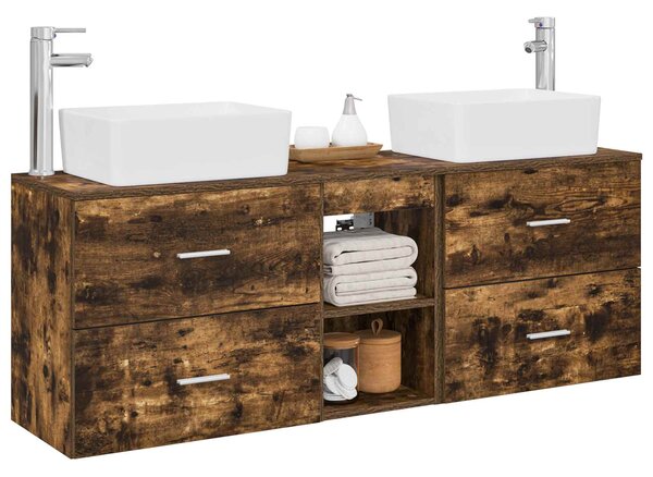 Sada koupelnových skříněk 3 ks Kouřový dub 53 x 34,5 x 63 cm 3405855
