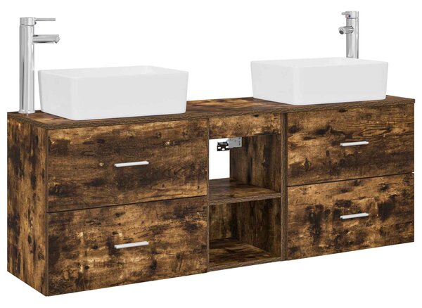 Sada koupelnových skříněk 3 ks Kouřový dub 53 x 34,5 x 63 cm 3405855