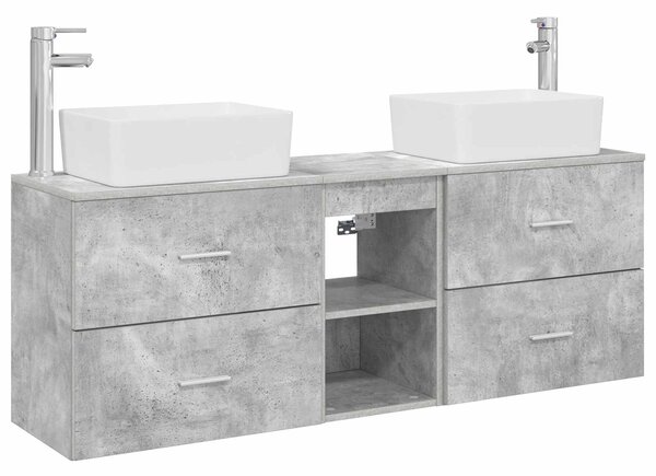 Sada koupelnových skříněk 3 ks Betonově šedá 136 x 35 x 80 cm 3405854