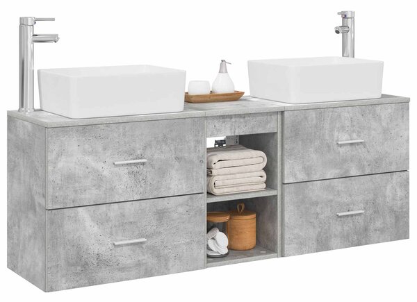 Sada koupelnových skříněk 3 ks Betonově šedá 136 x 35 x 80 cm 3405854