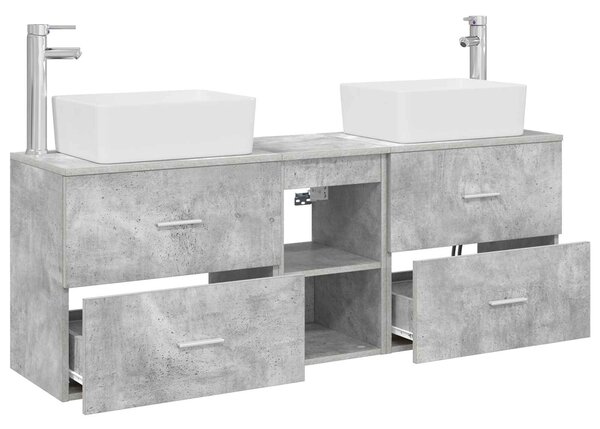 Sada koupelnových skříněk 3 ks Betonově šedá 136 x 35 x 80 cm 3405854