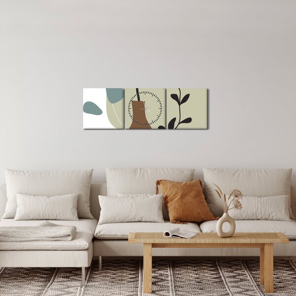 Obraz - Květiny ve váze N⁰2 (s hodinami) (90x30 cm)