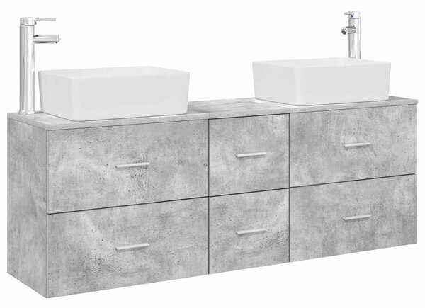 Sada koupelnových skříněk 3 ks Betonově šedá 136 x 35 x 80 cm 3405862